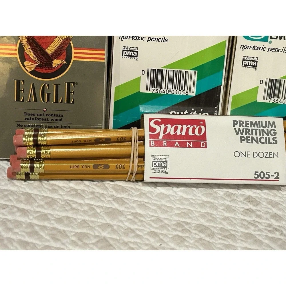 NEW LOT 39 Vintage 10 Empire & 15 Eagle Sparco Pencils USA Made No2 Unsharpened
